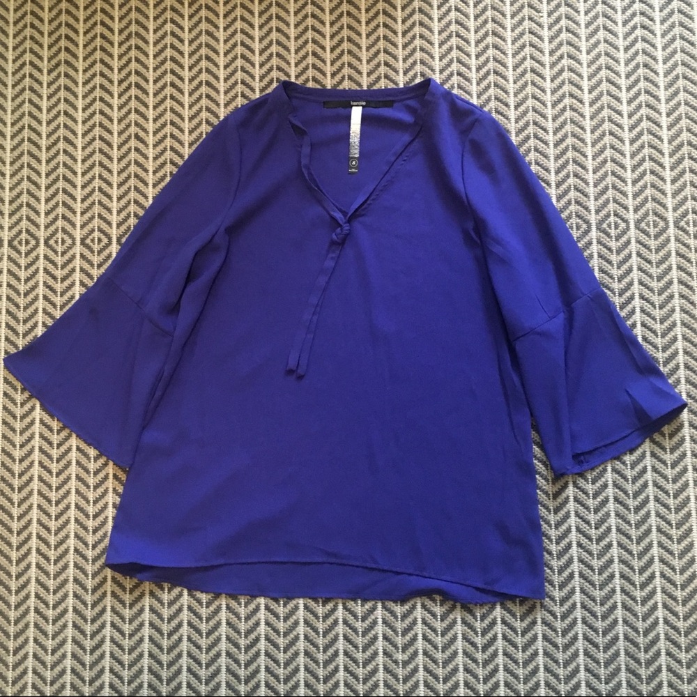 NWT- bright purple bell-sleeved top